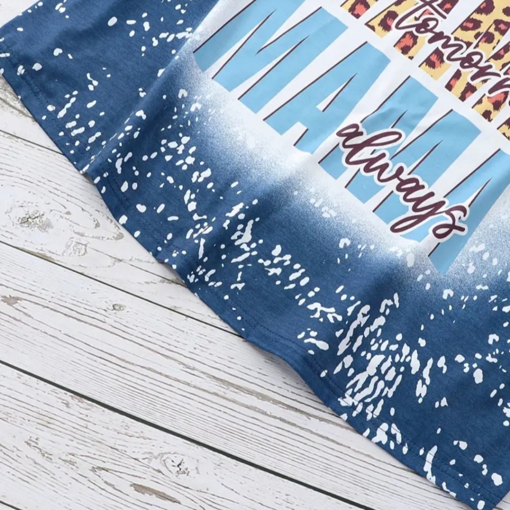 NWT !! Women's Plus Size Casual Blue Graphic Lettering Fashion Top!!💖💖 - Picture 9 of 12